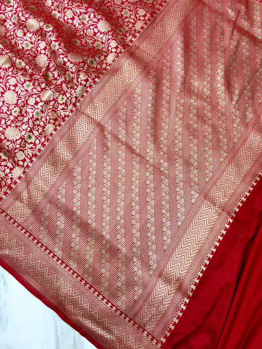 Pure Katan Silk Banarasi Handloom Saree - Tanchui Brocade