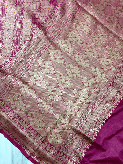Pure Katan Silk Banarasi Handloom Saree - Tanchui Brocade