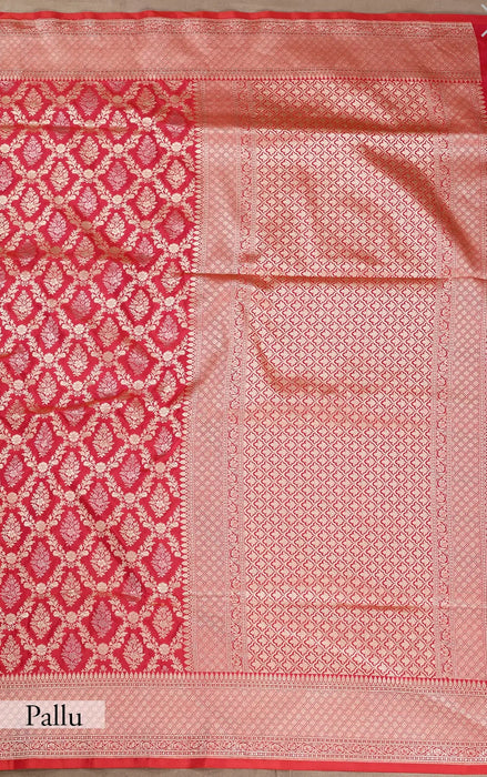 Rani Pure Katan Banarasi Handloom Saree - Sona Roopa Jaal Work