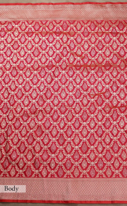 Rani Pure Katan Banarasi Handloom Saree - Sona Roopa Jaal Work