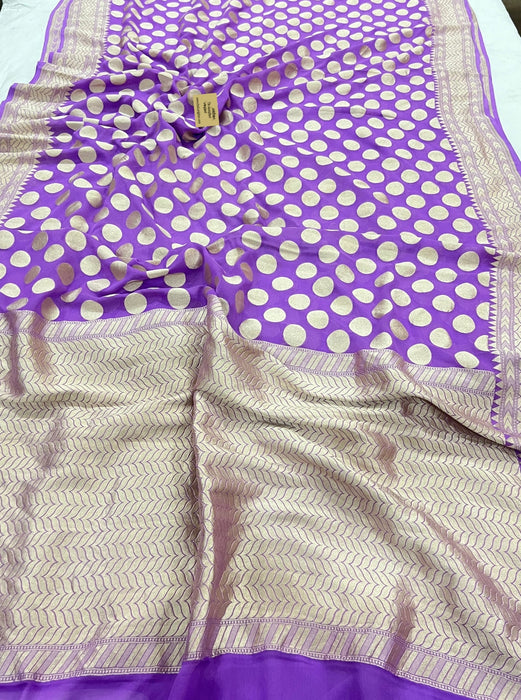 Pure Khaddi Georgette Banarasi Saree - Water zari