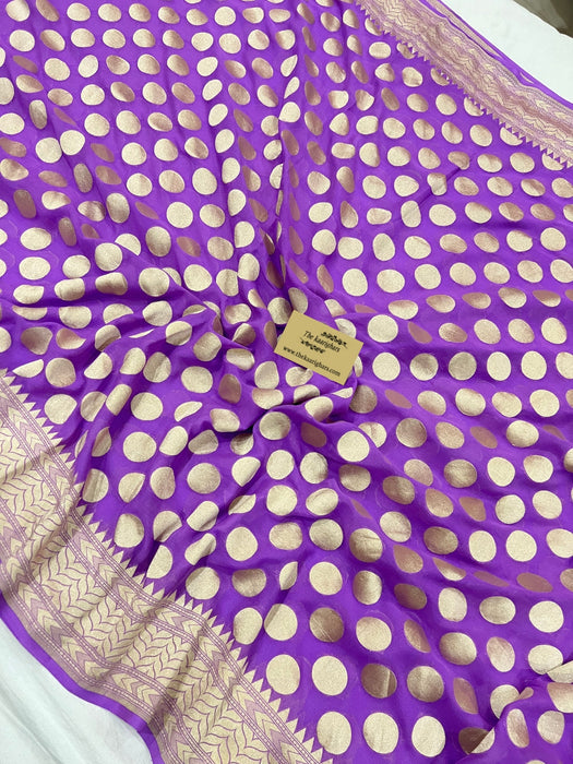 Pure Khaddi Georgette Banarasi Saree - Water zari