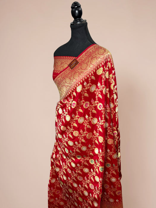 Ektara Pure Katan Silk Banarasi Handloom Saree - Kadiyal Jangla