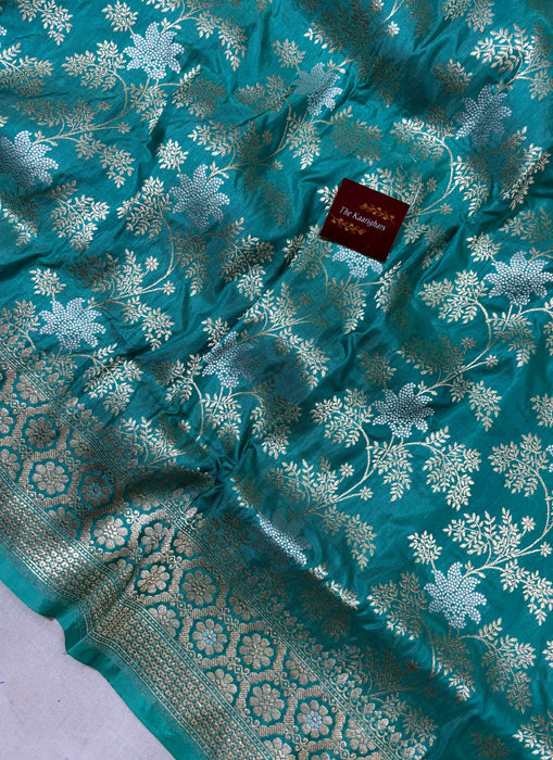 Pure Katan Banarasi Handloom Saree - Sona Roopa Jaal