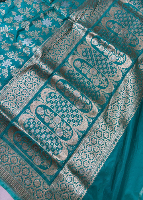 Pure Katan Banarasi Handloom Saree - Sona Roopa Jaal