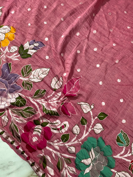 Pure Tussar Georgette Banarasi Handloom Saree - Meenakari