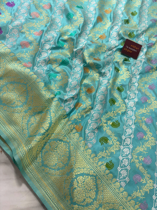 Ektara Pure Katan Silk Banarasi Handloom Saree - Kadiyal Jangla
