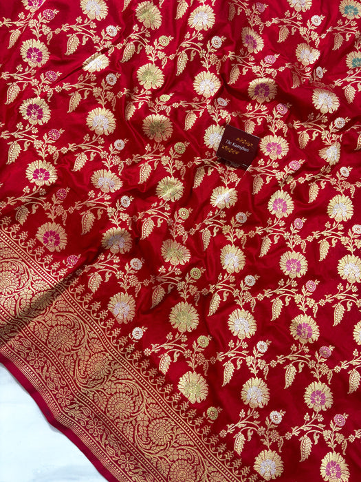 Ektara Pure Katan Silk Banarasi Handloom Saree - Kadiyal Jangla