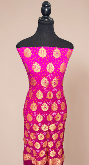 Pure Khaddi Georgette Banarasi Bandhani Suit - Meenakari
