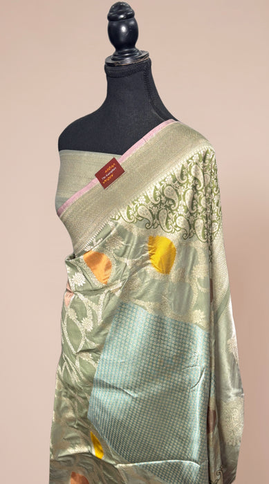 Pure Katan Banarasi Handloom Saree - Kadiyal Sona Meenakari Work