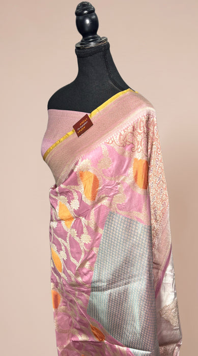 Pure Katan Banarasi Handloom Saree - Kadiyal Sona Meenakari Work