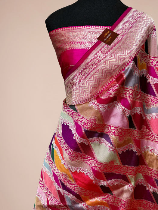 Ektara Pure Katan Silk Banarasi Handloom Saree - Rangkat Kadhiyal Jangla