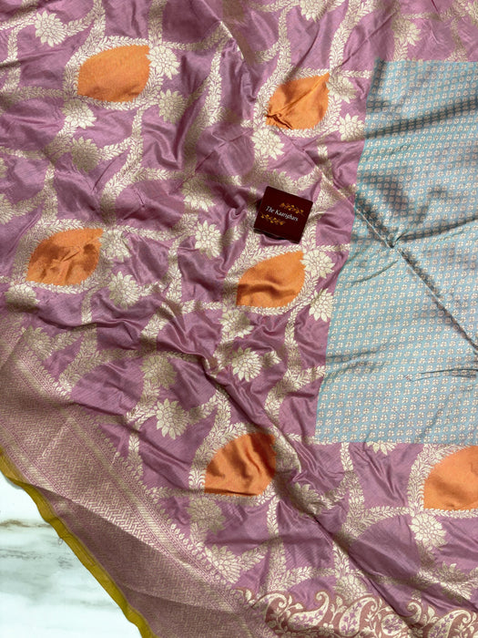 Pure Katan Banarasi Handloom Saree - Kadiyal Sona Meenakari Work