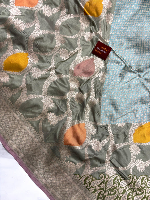 Pure Katan Banarasi Handloom Saree - Kadiyal Sona Meenakari Work