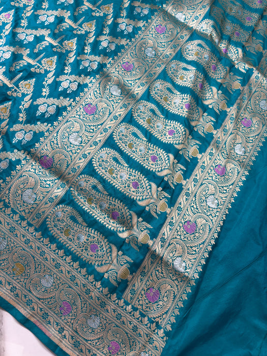 Pure Katan Banarasi Handloom Saree - Meenakari Work