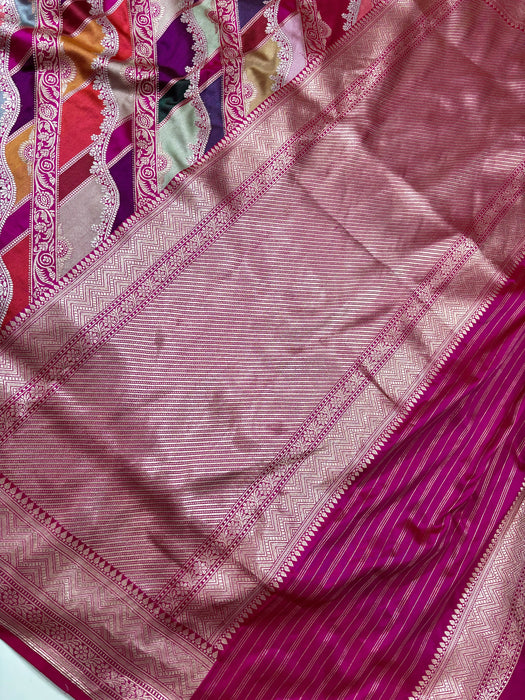 Ektara Pure Katan Silk Banarasi Handloom Saree - Rangkat Kadhiyal Jangla
