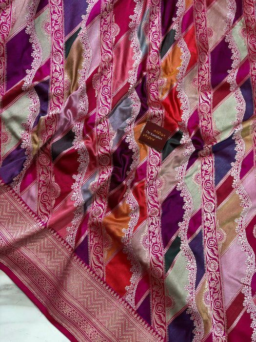 Ektara Pure Katan Silk Banarasi Handloom Saree - Rangkat Kadhiyal Jangla