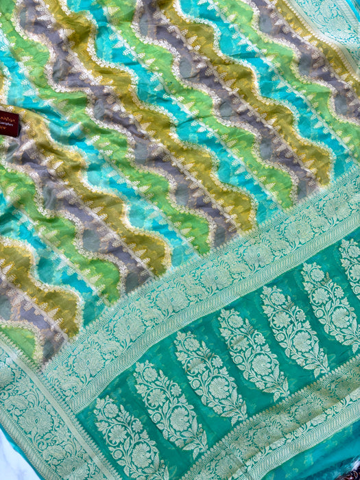 Rangkat Pure Khaddi Chiffon Banarasi Saree
