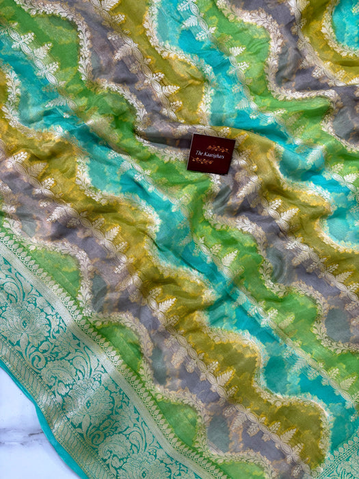 Rangkat Pure Khaddi Chiffon Banarasi Saree