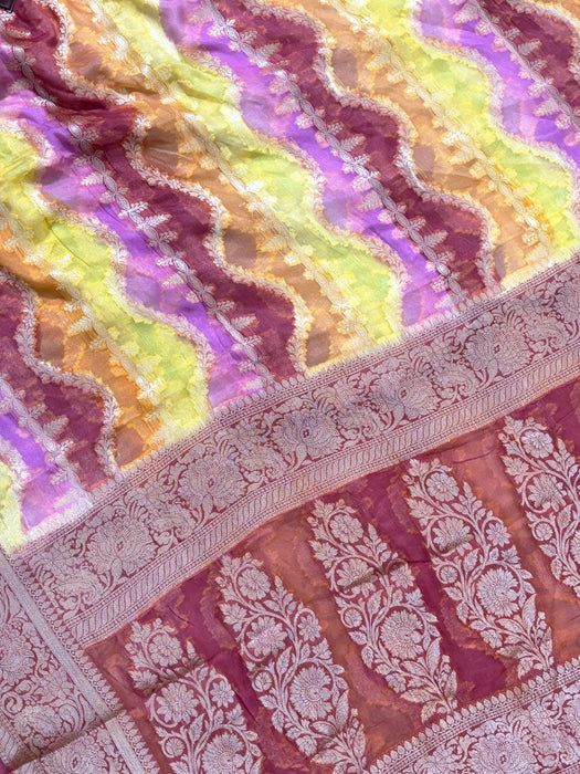 Rangkat Pure Khaddi Chiffon Banarasi Saree