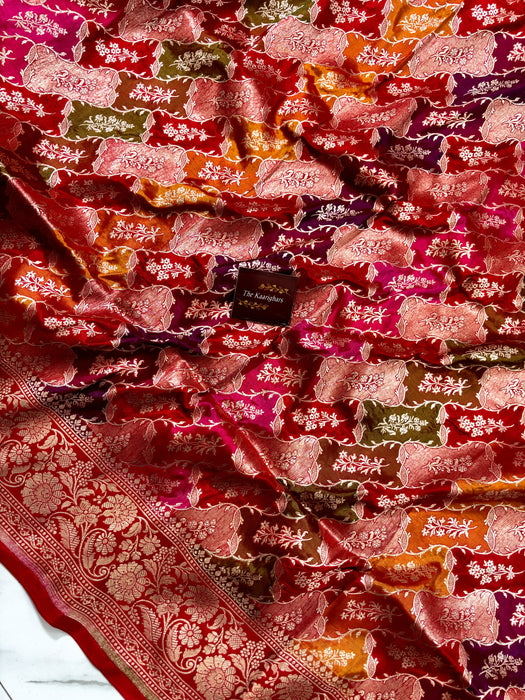 Red Pure Katan Banarasi Handloom Saree - Rangkat