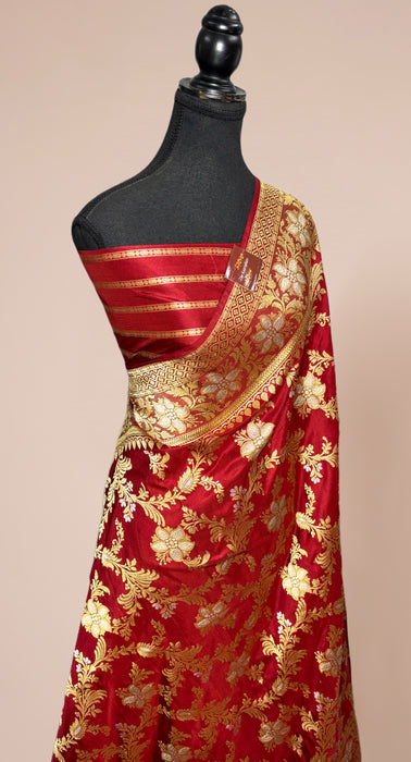 Ektara Pure Katan Silk Banarasi Handloom Saree - Kadiyal Jangla