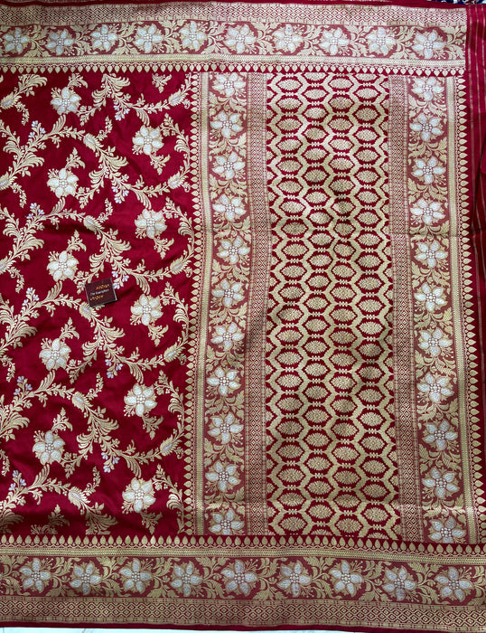 Ektara Pure Katan Silk Banarasi Handloom Saree - Kadiyal Jangla