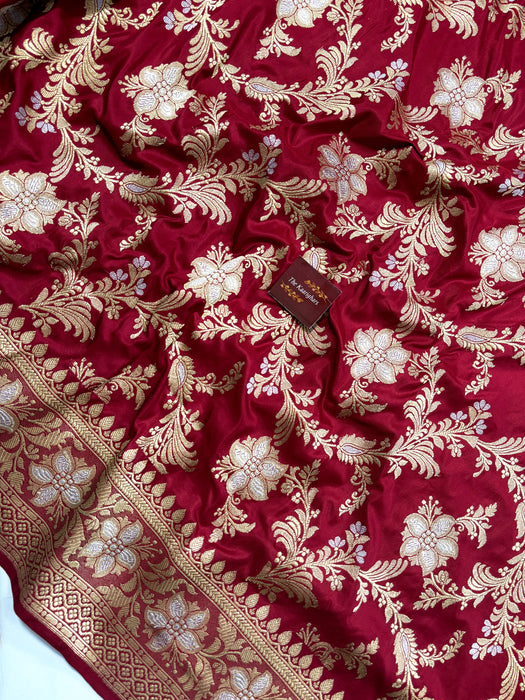 Ektara Pure Katan Silk Banarasi Handloom Saree - Kadiyal Jangla