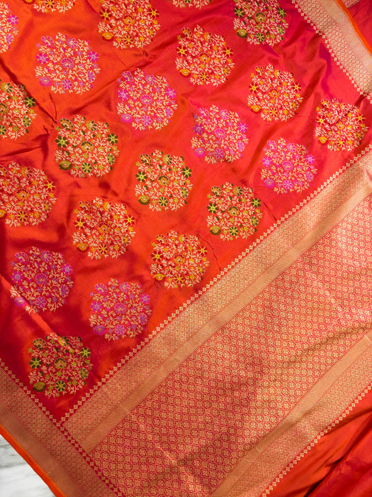 Ektara Pure Katan Silk Banarasi Handloom Saree - Kadiyal Jangla