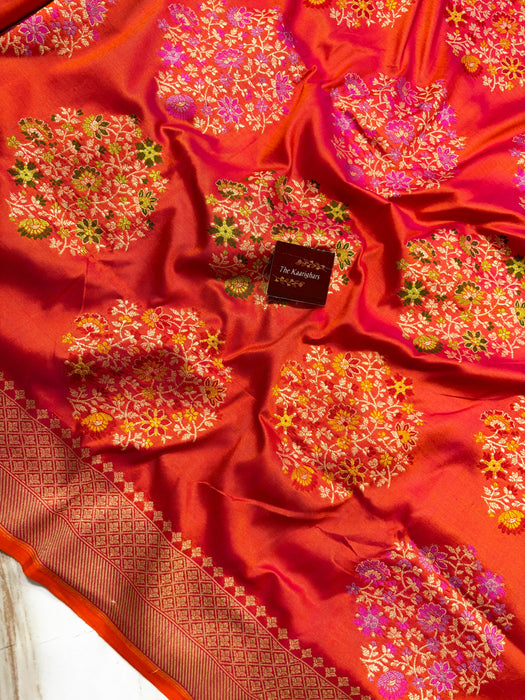 Ektara Pure Katan Silk Banarasi Handloom Saree - Kadiyal Jangla