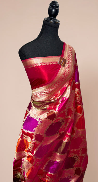 Red Pure Katan Banarasi Handloom Saree - Rangkat
