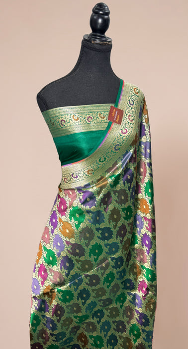 Green Pure Katan Banarasi Handloom Saree - Rangkat