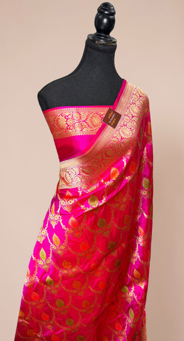 Rani Pure Katan Banarasi Handloom Saree - Meenakari Work