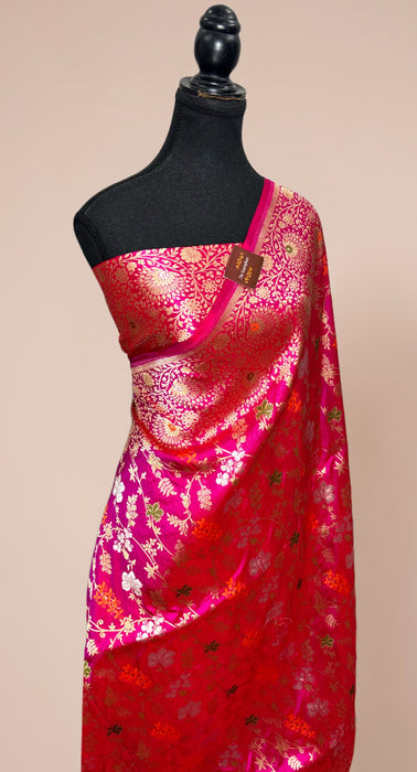 Rani Pure Katan Banarasi Handloom Saree - Meenakari Work