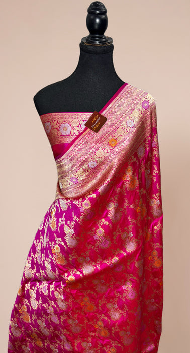 Rani Pure Katan Banarasi Handloom Saree - Meenakari Work