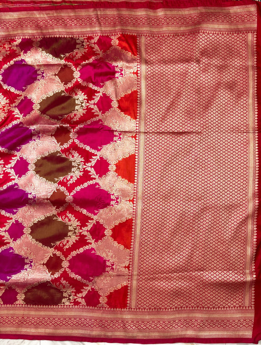 Red Pure Katan Banarasi Handloom Saree - Rangkat