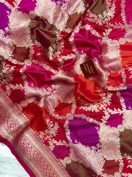 Red Pure Katan Banarasi Handloom Saree - Rangkat