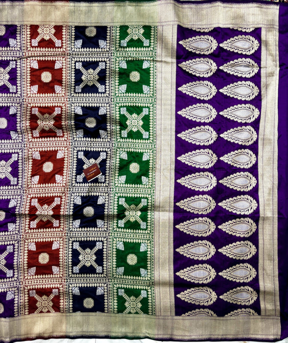 Megenta Pure Katan Banarasi Handloom Saree - Rangkat