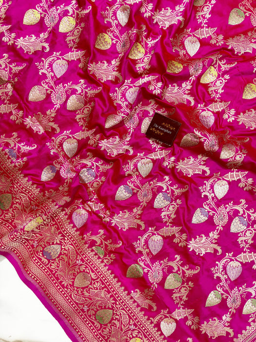 Ektara Rani Pure Katan Silk Banarasi Handloom Saree - Kadiyal Jangla
