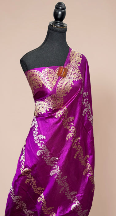 Pure Katan Banarasi Handloom Saree - Kadiyal Jaal Work