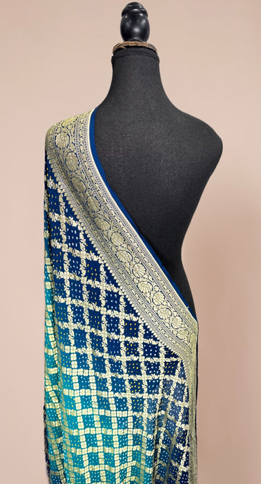 Pure Georgette Bandhani Banarasi Handloom Dupatta