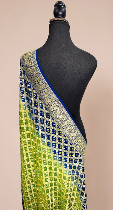 Pure Georgette Bandhani Banarasi Handloom Dupatta