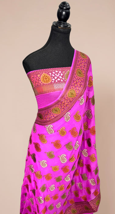 Rani Pure Khaddi Chiffon Banarasi Saree