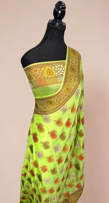 Hazel Pure Khaddi Chiffon Banarasi Saree
