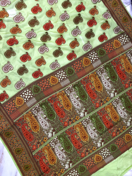 Hazel Pure Khaddi Chiffon Banarasi Saree