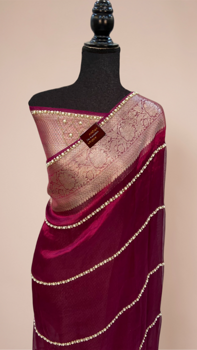 Pure Banarasi Tissue Handloom Saree - Handwork