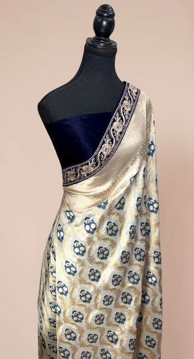 Pure Katan Banarasi Handloom Saree - All over Zardozi