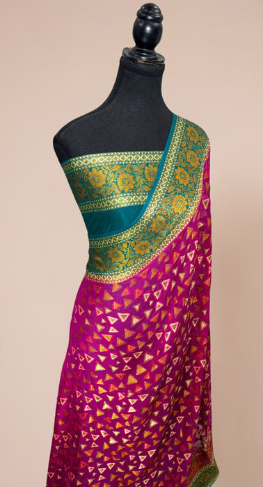 Rani Pure Khaddi Chiffon Banarasi Saree