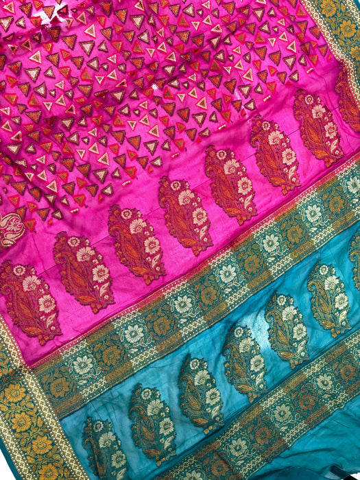 Rani Pure Khaddi Chiffon Banarasi Saree