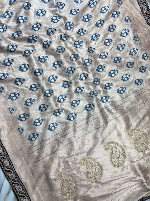 Pure Katan Banarasi Handloom Saree - All over Zardozi